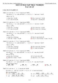 Giáo án môn toán - Một số bài tập trắc nghiệm xác suất