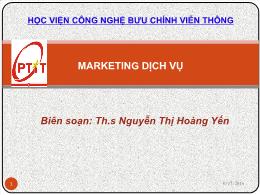 Bài giảng Chương 1: Tổng quan về kinh doanh dịch vụ và marketing dịch vụ