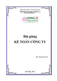 Bài giảng kế toán công ty