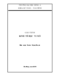 Bài giảng kinh tế học vi mô - Lê Thị Lệ Huyền