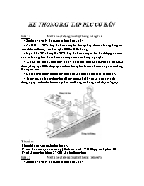 Bài giảng môn Cơ khí chế tạo máy - Hệ thống bài tập plc cơ bản