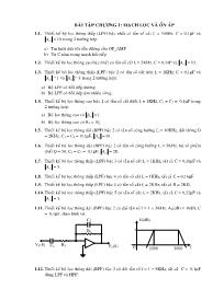 Bài giảng môn Điện - Điện tử - Bài tập chương 1: Mạch lọc và ổn áp