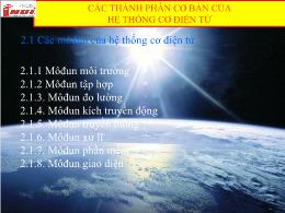 Bài giảng môn Điện - Điện tử - Các thành phần cơ bản của hệ thống cơ điện tử