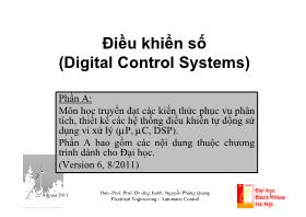 Bài giảng môn Điện - Điện tử - Điều khiển số (digital control systems)