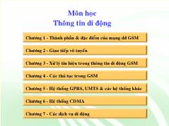 Bài giảng Môn học Thông tin di động