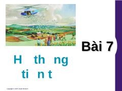 Bài giảng môn Kế toán - Bài 7: Hệ thống tiền tệ