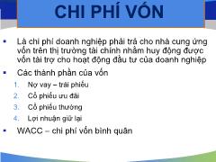 Bài giảng môn Kế toán - Chi phí vốn