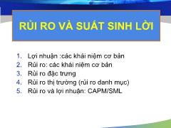 Bài giảng môn Kế toán - Rủi ro và suất sinh lời