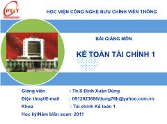 Bài giảng môn Kế toán - Tổng quan về kế toán tài chính