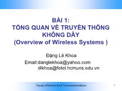 Bài giảng môn Kỹ thuật viễn thông - Bài 1: Tổng quan vềtruyền thông không dây