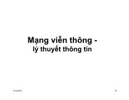 Bài giảng môn Kỹ thuật viễn thông - Mạng viễn thông - Lý thuyết thông tin