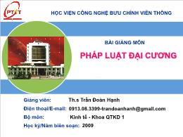 Bài giảng môn pháp luật đại cương  -  Chương 1: Lý luận chung về nhà nước