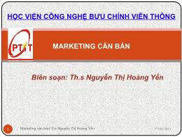 Bài giảng môn Quản trị kinh doanh - Chương 01: Bản chất của marketing