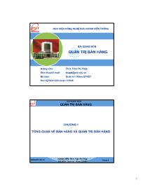 Bài giảng môn Quản trị kinh doanh - Chương 1: Tổng quan về bán hàng và quản trị bán hàng