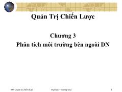 Bài giảng môn Quản trị kinh doanh - Chương 3: Phân tích môi trường bên ngoài doanh nghiệp