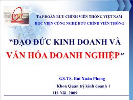 Bài giảng môn Quản trị kinh doanh - Đạo đức kinh doanh và vvăn hóa doanh nghiệp