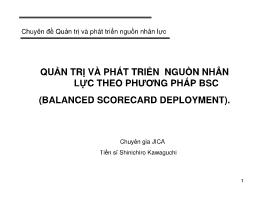 Bài giảng môn Quản trị kinh doanh - Quản trị và phát triển nguồn nhân lực theo phương pháp bsc