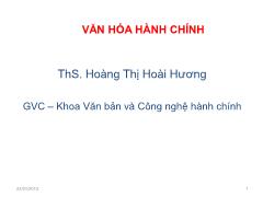 Bài giảng môn Quản trị kinh doanh - Văn hóa hành chính