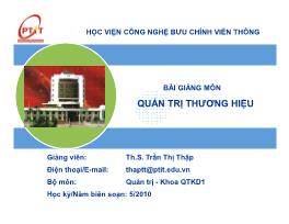 Bài giảng môn quản trị thương hiệu