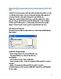 Bài giảng môn Tin học văn phòng - Hướng dẫn đánh số trang trong Microsoft word từ trang bất kỳ 2003 2007 2010