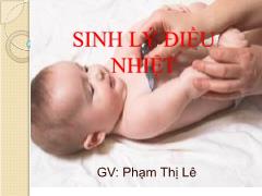 Bài giảng môn Y dược - Sinh lý điều nhiệt