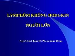 Bài giảng môn Y dược - Ymphôm không hodgkin người lớn