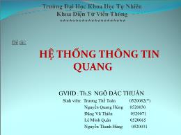 Đề tài Hệ thống về thông tin quang