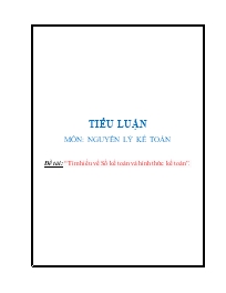 Đề tài Tìm hiểu về Sổ kế toán và hình thức kế toán