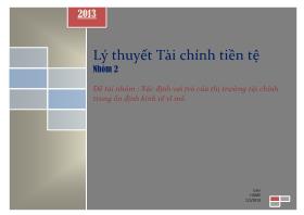 Đề tài Xác định vai trò của thị trường tài chính trong ổn định kinh tế vĩ mô