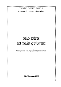 Giáo trình kế toán quản trị