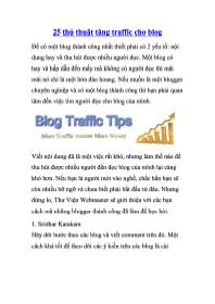 25 thủ thuât tăng traffic cho blog