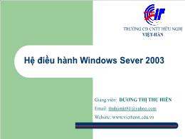 Bài giảng hệ điều hành windows sever 2003