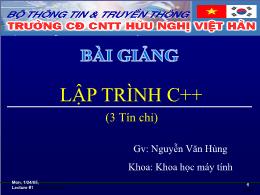 Bài giảng lập trình C++