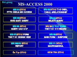 Bài giảng ms - Access 2000