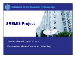 Bài giảng Sremis project