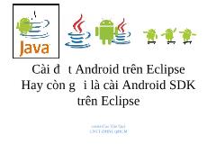 Cài đặt android trên Eclipse