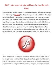 Flash - Làm quen với cửa sổ Flash - Tự học lập trình Flash