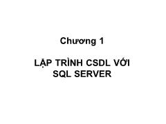 Giáo trình Cơ sở dữ liệu - Chương 1: Lập trình cơ sở dữ liệu với sql server
