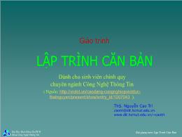 Giáo trình lập trình căn bản