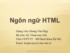 Giáo trình Ngôn ngữ HTML
