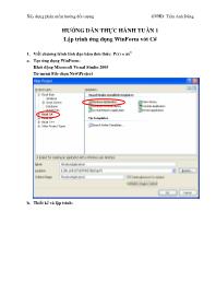 Hướng dẫn thực hành tuần 1 lập trình ứng dụng winform với C#