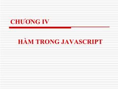 JavaScript - Chương IV: Hàm trong javascript