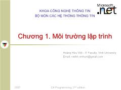 Kĩ thuật lập trình - Chương 1: Môi trường lập trình