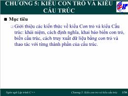 Kĩ thuật lập trình - Chương 5: Kiểu con trỏ và kiểu cấu trúc