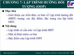 Kĩ thuật lập trình - Chương 7: Lập trình hướng đối tượng (oop)