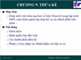 Kĩ thuật lập trình - Chương 9: Thừa kế