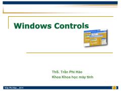 Kĩ thuật lập trình - Windows controls