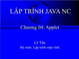 Lập trình java nâng cao - Chương 04: Applet