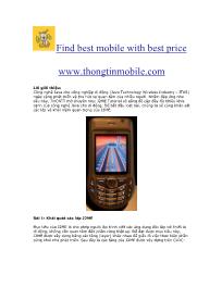 Lập trình trên thiết bị di động - Find best mobile with best price