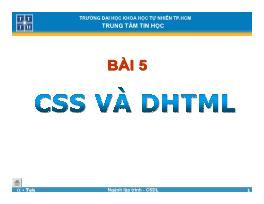 Lập trình web - Bài 5: CSS và DHTML